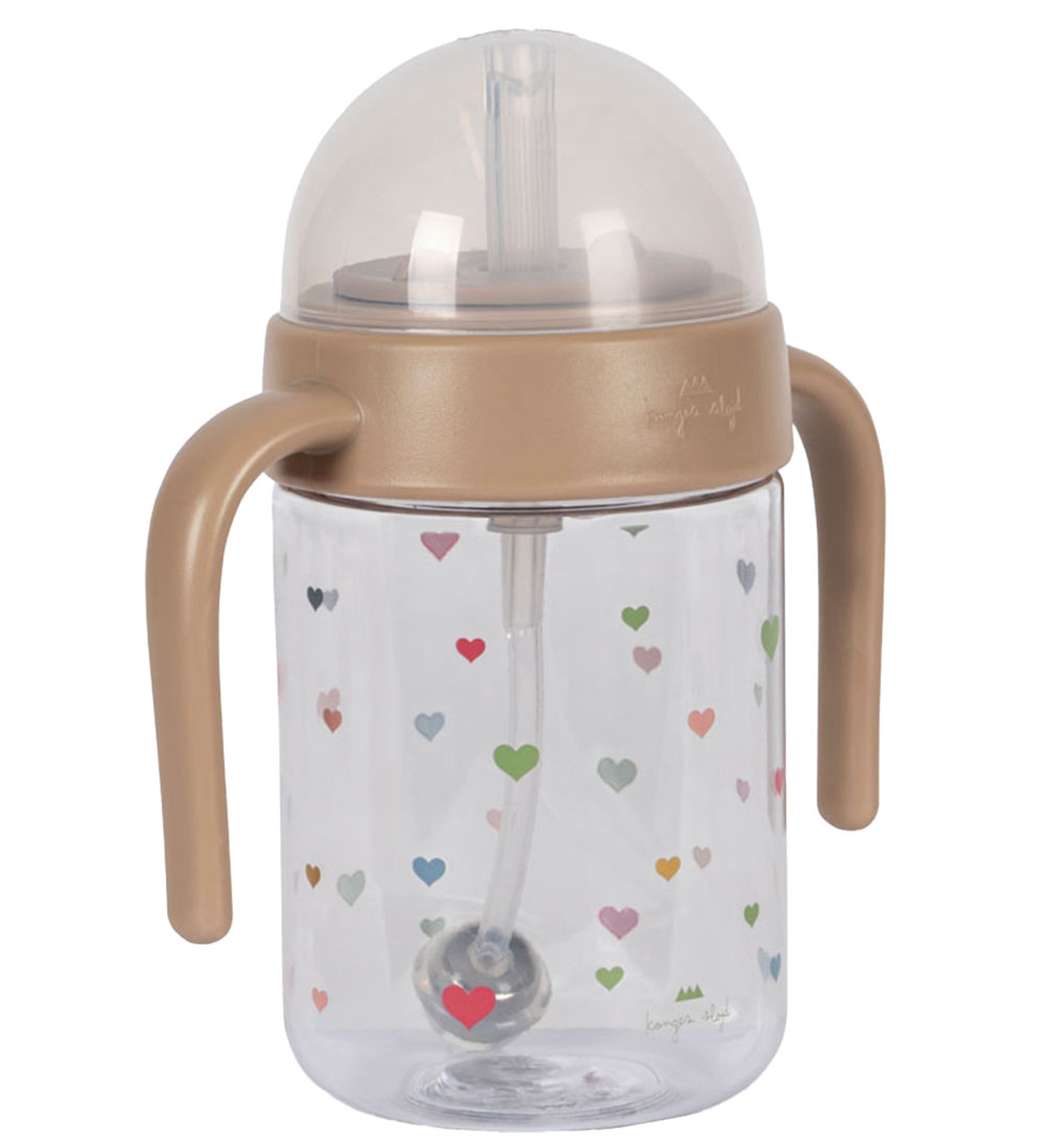 Konges Sløjd Cup w. Handle/Straws - 330 mL - Multi Hearts