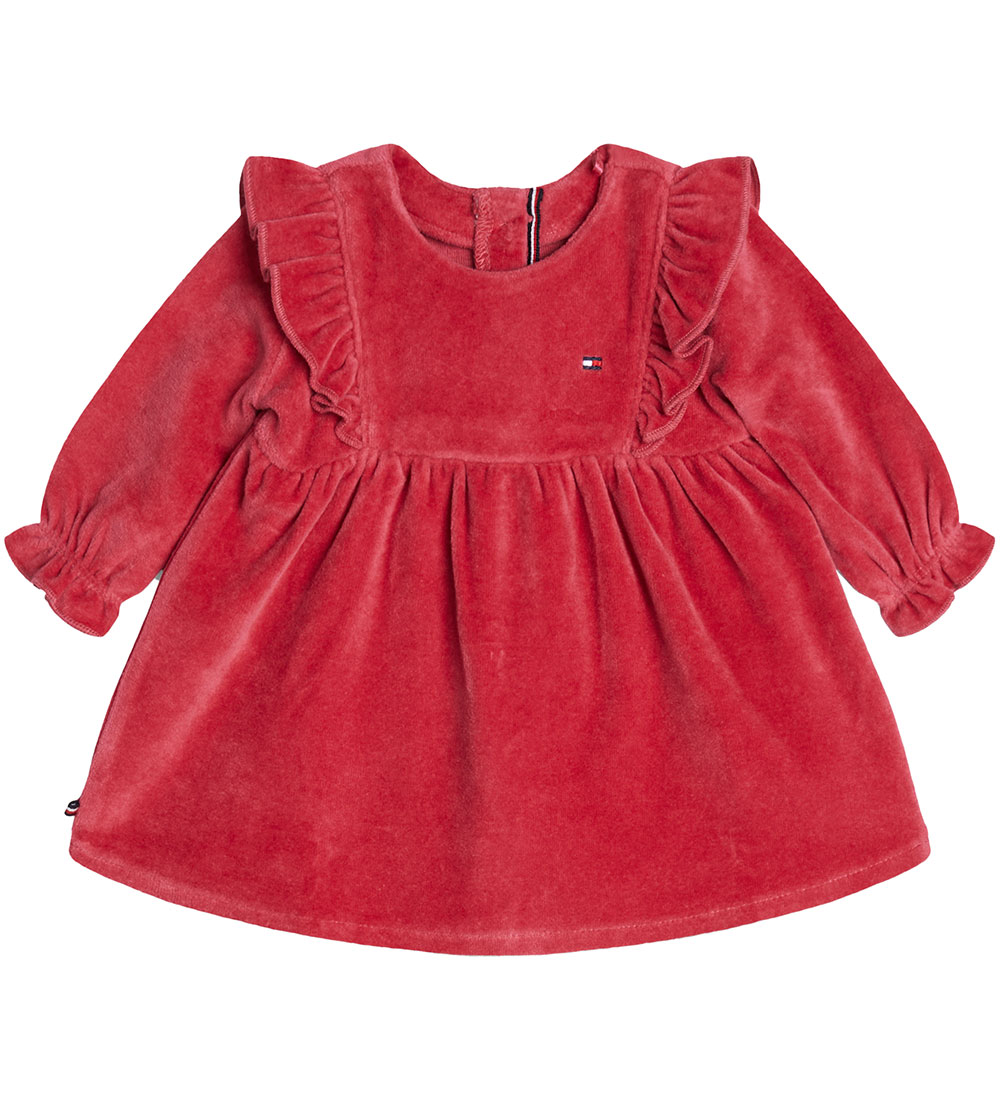 Tommy Hilfiger Kleid - Velours - Erbe Pink