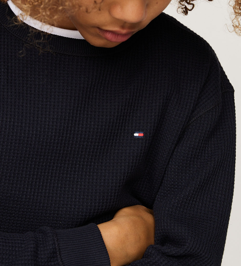 Tommy Hilfiger Blouse - Flag Mini Waffle - Desert Cloud