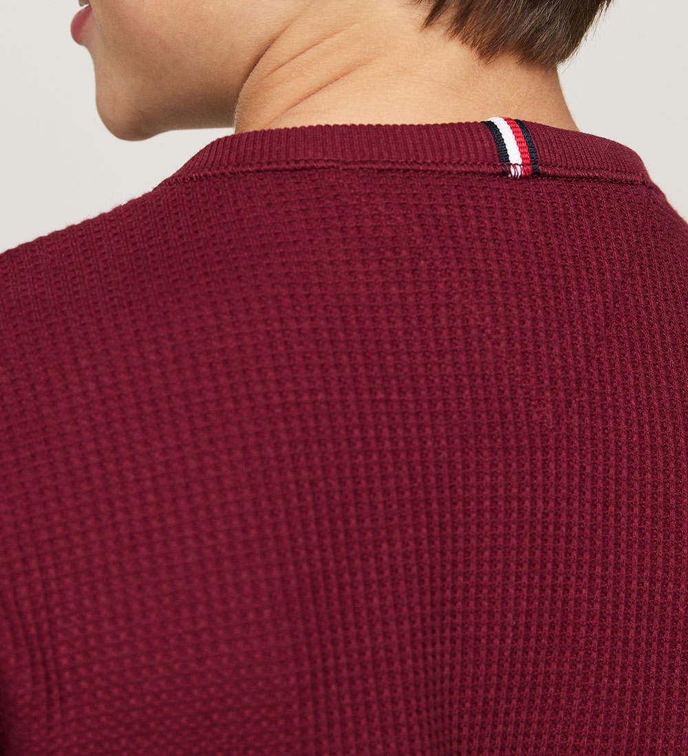 Tommy Hilfiger Blouse - Flag Mini Waffle - Deep Rouge