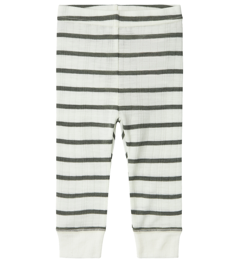 Name It Leggings - Wool - Noos - NbmWang - Snow White/Mulled Bas
