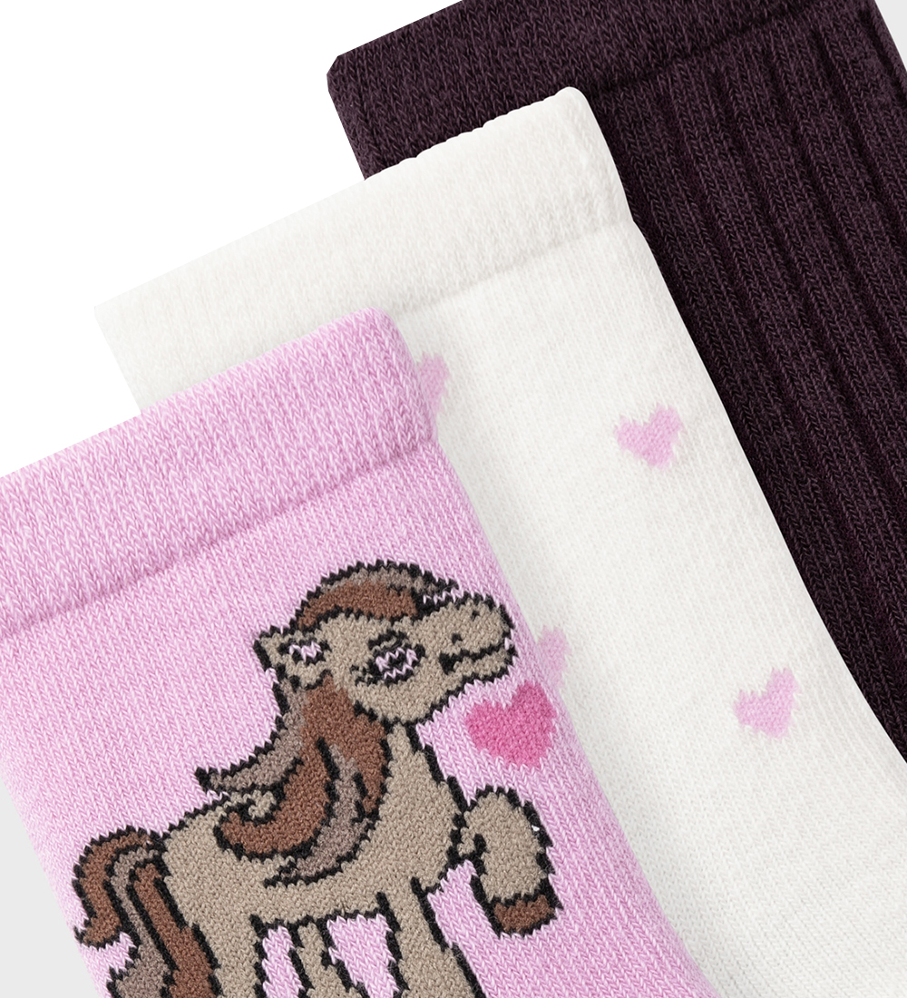 Name It Socks - 3-Pack - NmfNadia - Jet Stream/Pastel Lavender