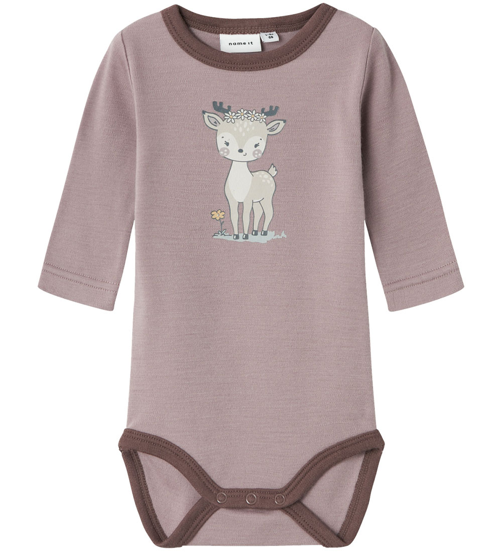Name It Bodysuit L/æ - Wool - NbfWillit - Purple Dove