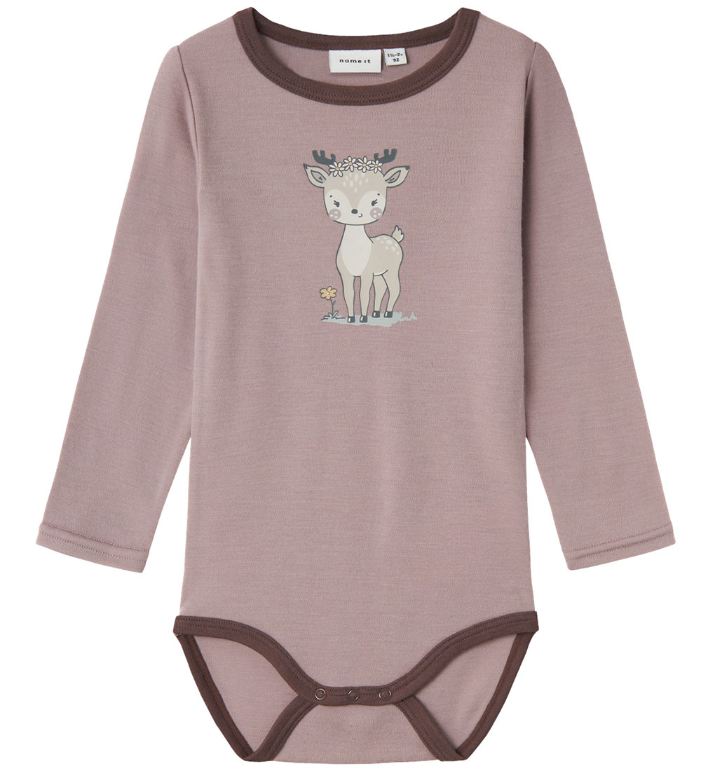 Name It Bodysuit L/æ - Wool - NmfWillit - Purple Dove