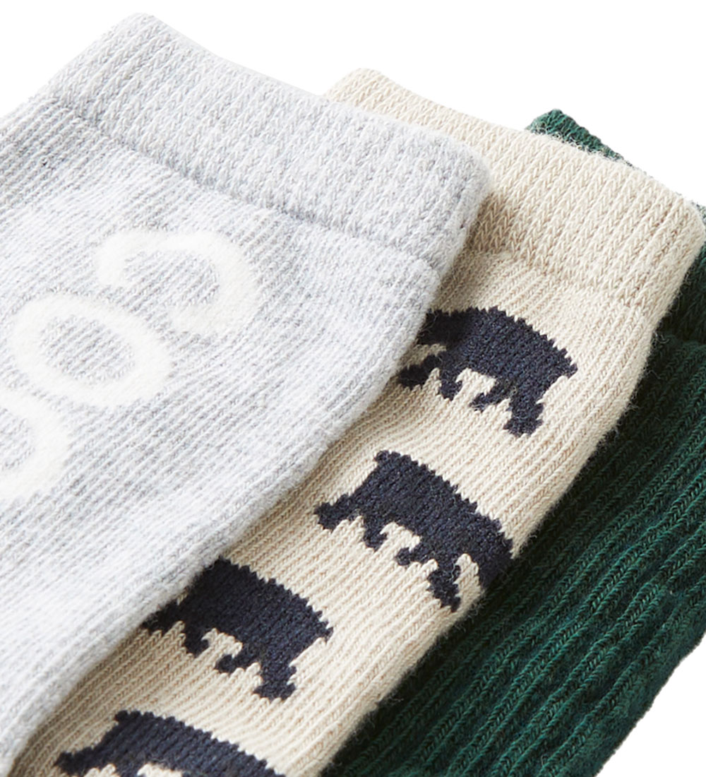 Name It Socks - NmmKosy - 3-Pack - Pure Cashmere/Grey Melange/
