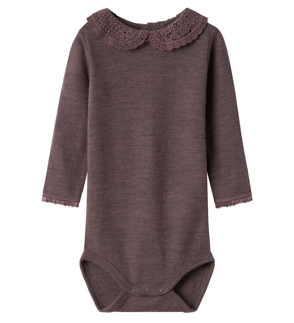 Name It Bodysuit L/æ - Wool - NbfWang - Sparrow