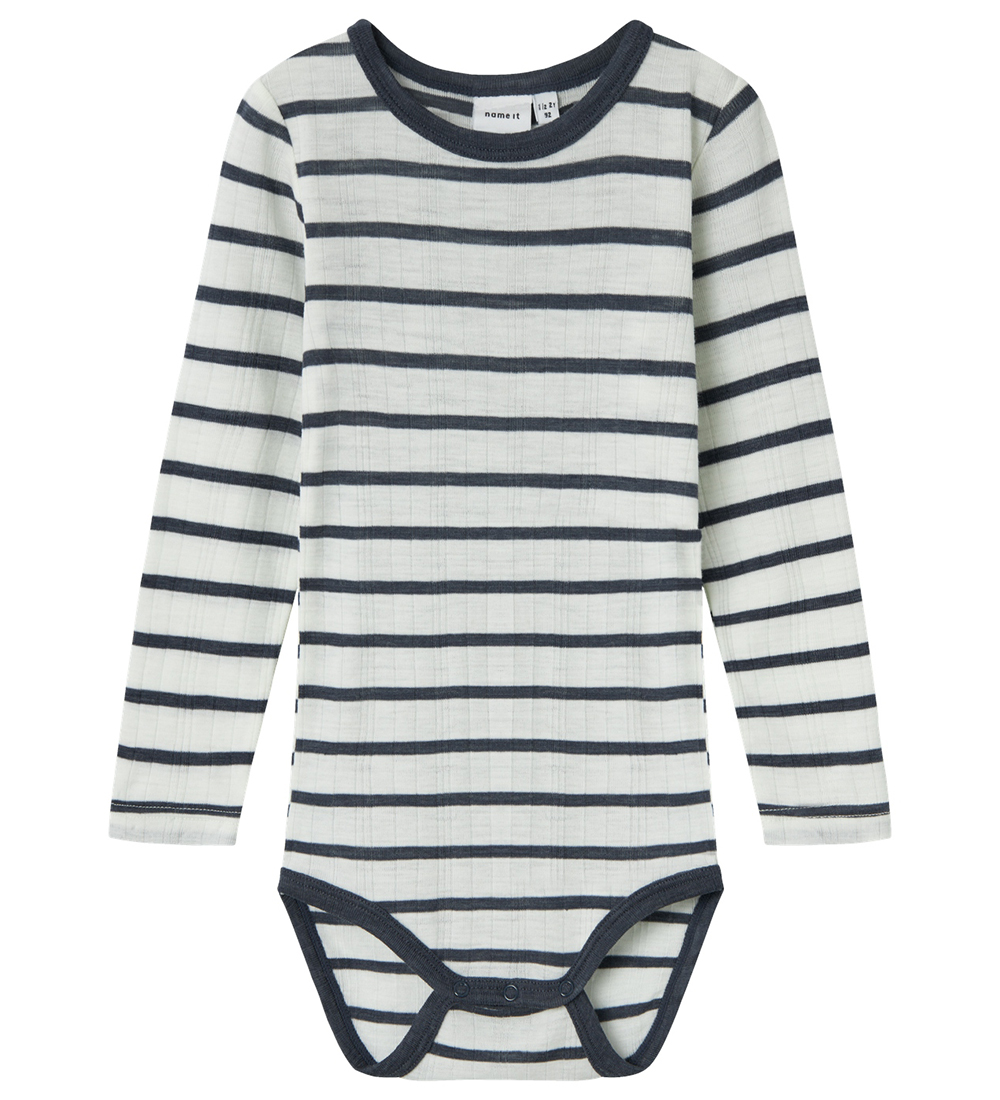 Name It Bodysuit L/æ - Wool - NmmWang - Snow White/Ombre