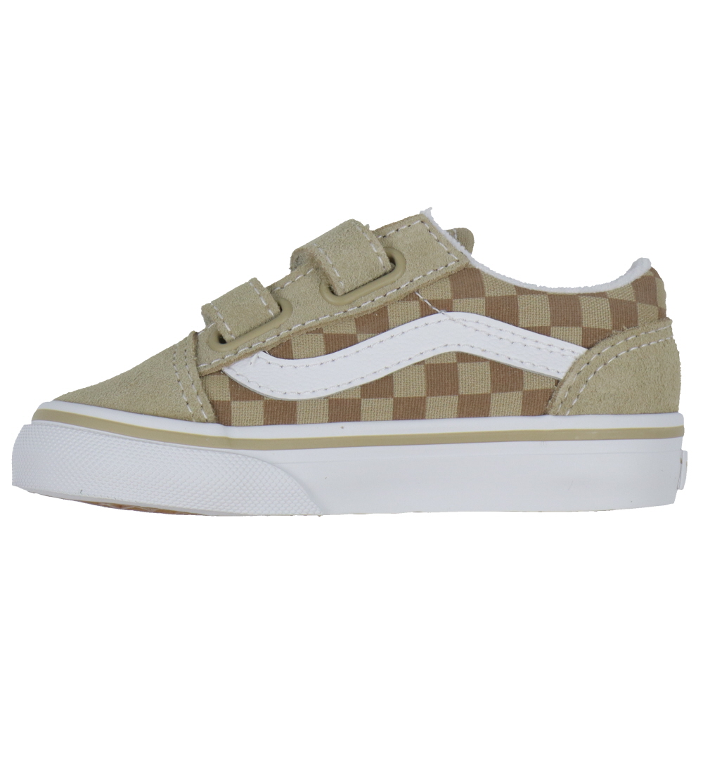 Chaussures Vans - Old Skool V Neutral Damier - Brown/Vrai White