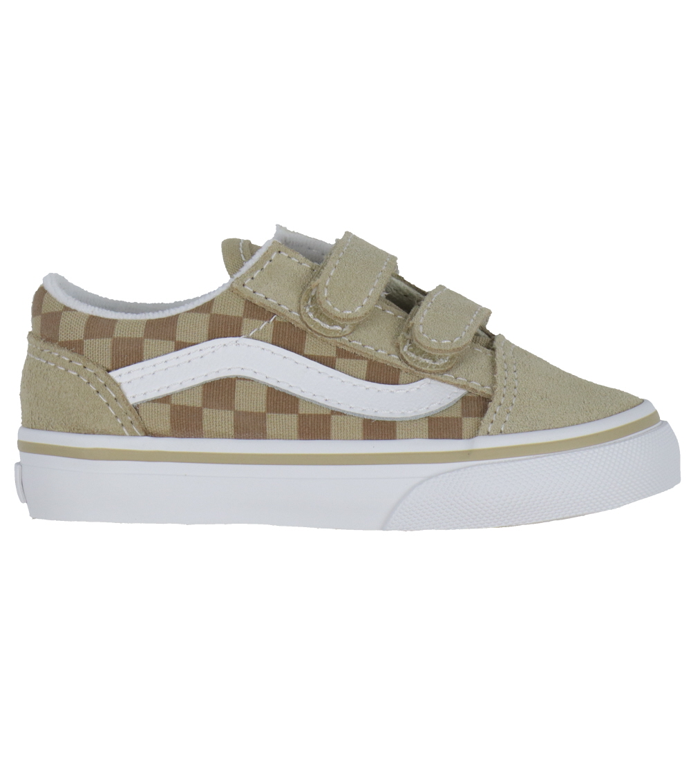 Chaussures Vans - Old Skool V Neutral Damier - Brown/Vrai White