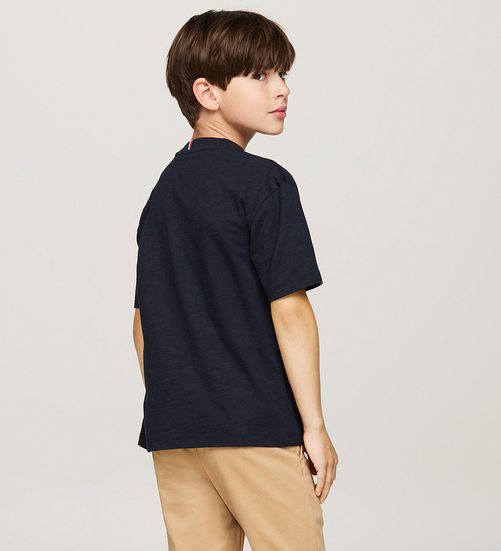 Tommy Hilfiger T-shirt - Monotype Embroidered - Desert Sky