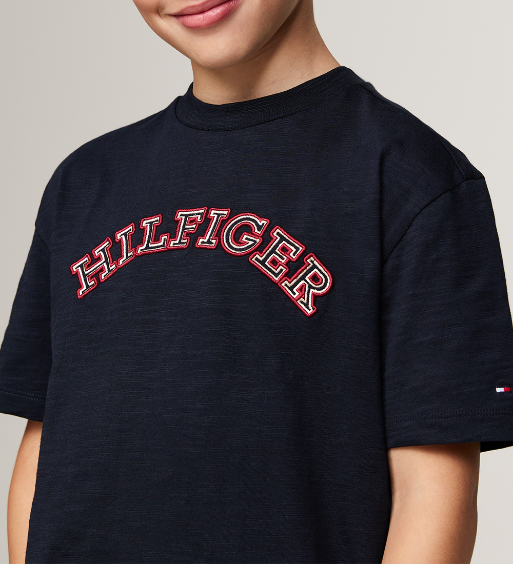 Tommy Hilfiger T-shirt - Monotype Embroidered - Desert Sky
