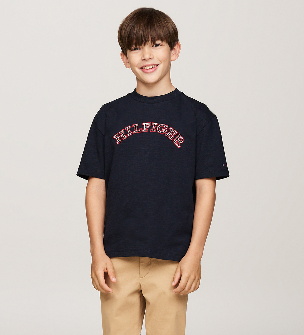 Tommy Hilfiger T-shirt - Monotype Embroidered - Desert Sky