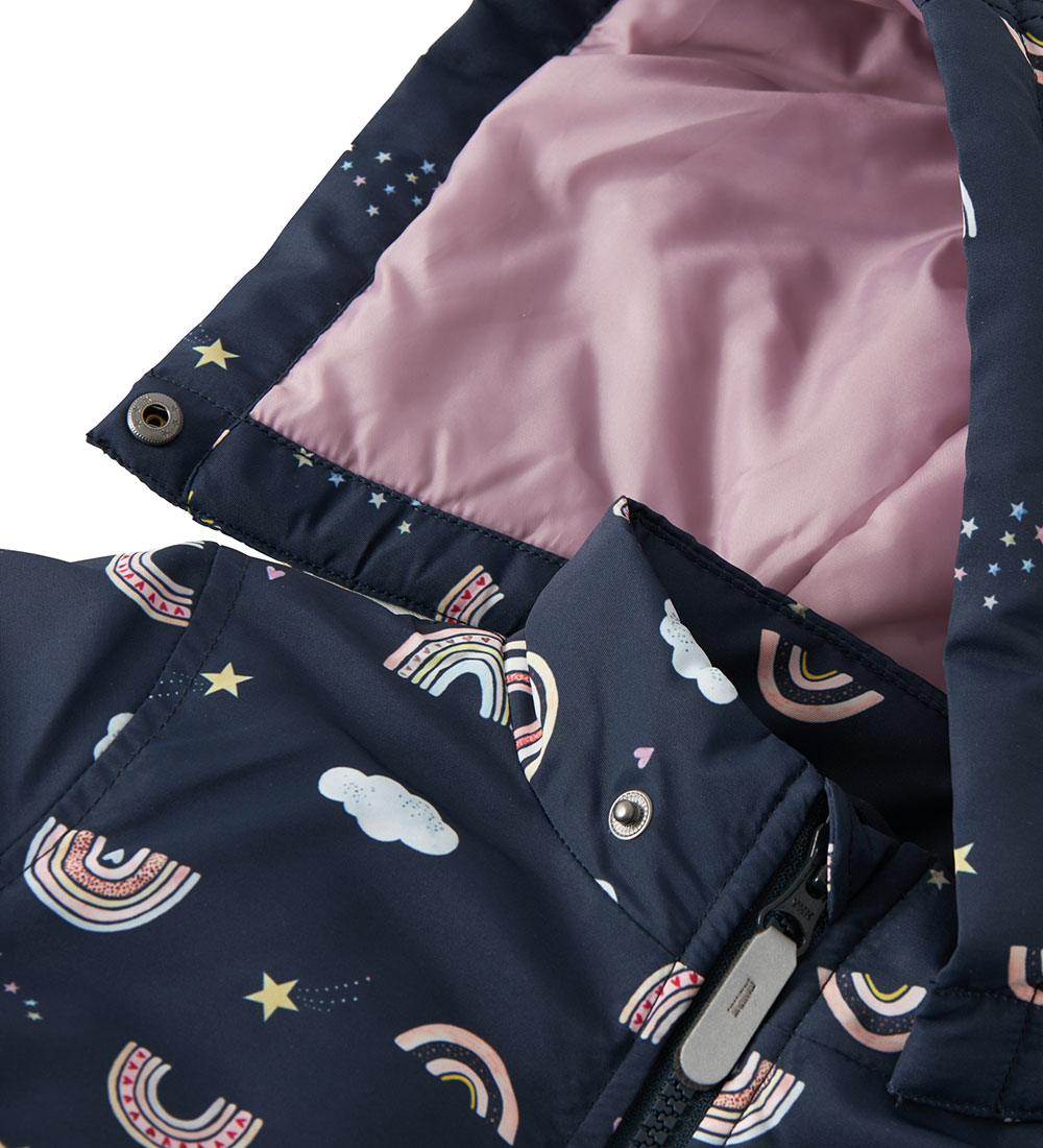 Name It Fóðraður jakki - NmfMaxi - Dark Sapphire/Rainbow
