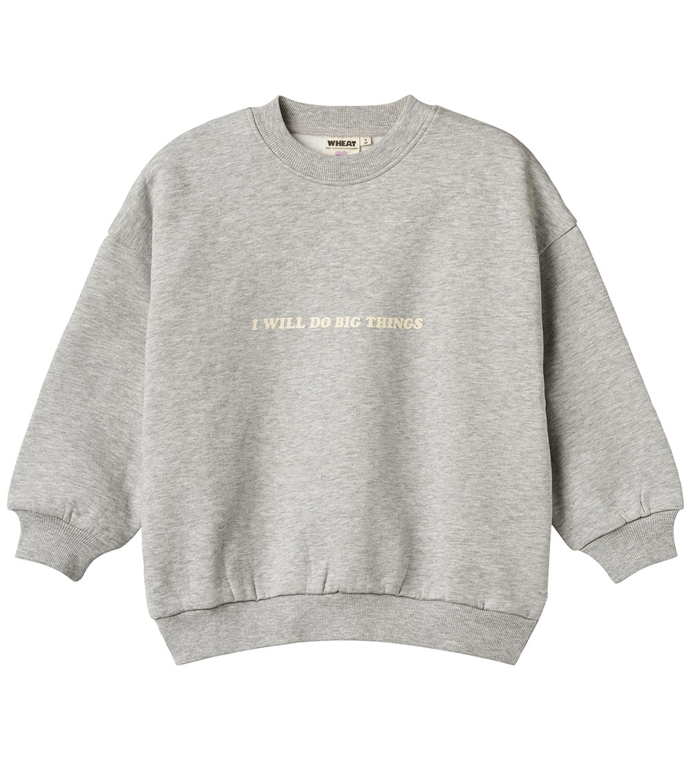 Wheat Sweatshirt - Hello - Grey Melange