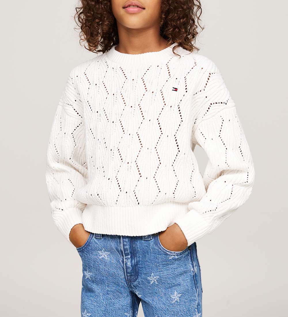 Tommy Hilfiger Bluse - Strick - Chenille - Ivory Petal