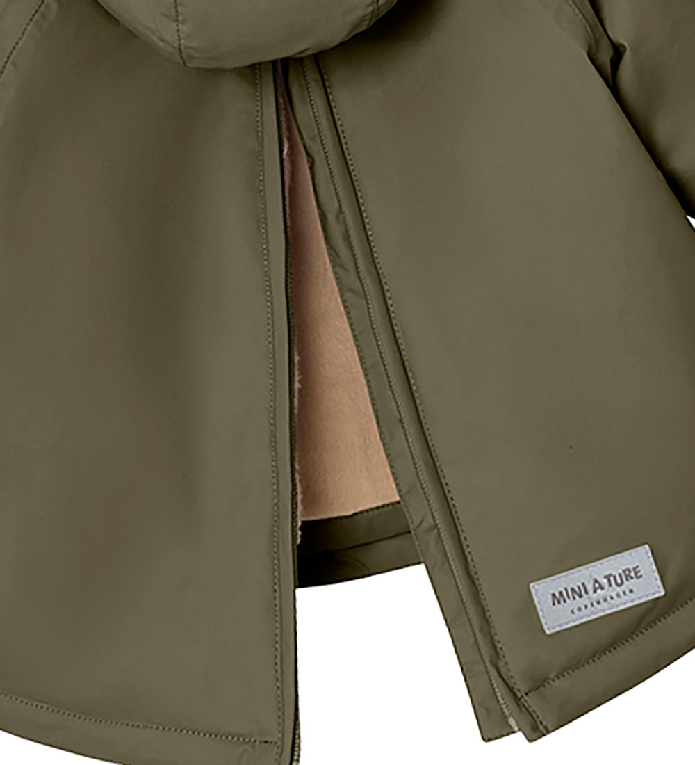 Mini A Ture Vinterjacka - Babywen Fleece - Olive Natt