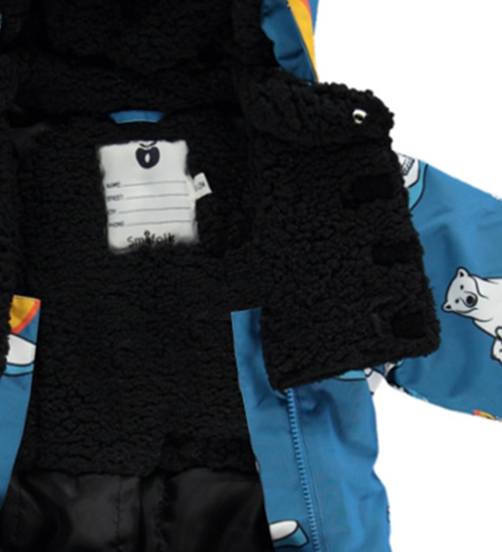 Småfolk Snowsuit - Solid Blue w. Polar bears