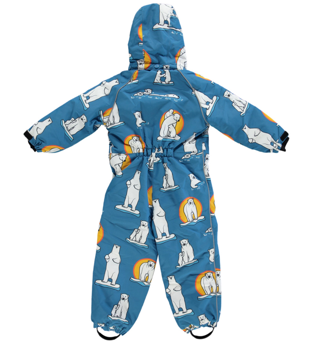 Småfolk Snowsuit - Solid Blue w. Polar bears