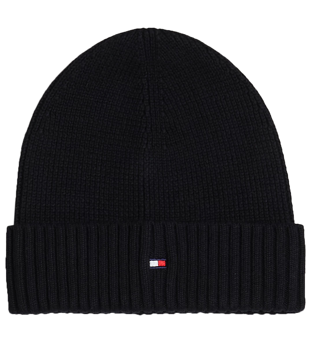 Tommy Hilfiger Beanie - Knitted - Small Flag Beanie - Black