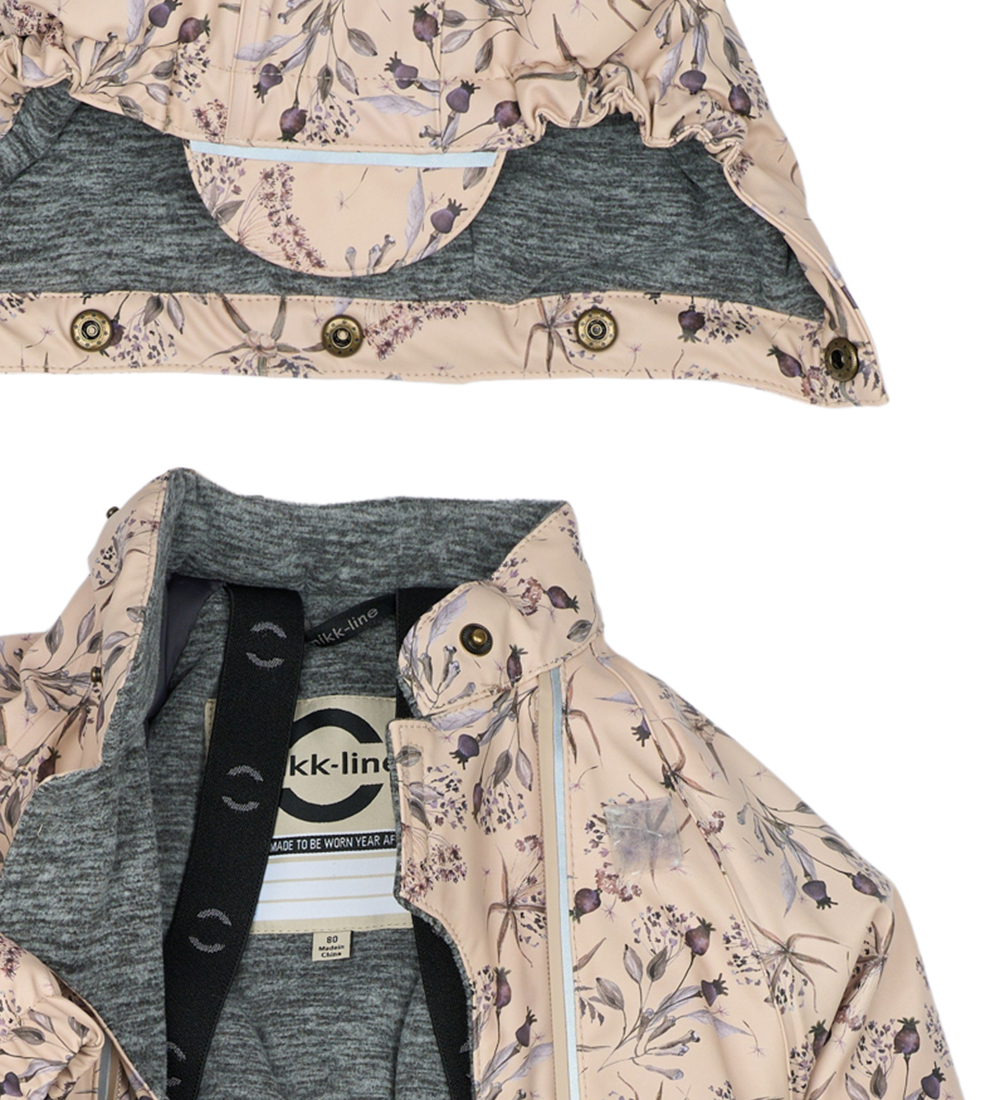 Mikk-Line Snowsuit - PU - Recycled - Doeskin w. Flowers