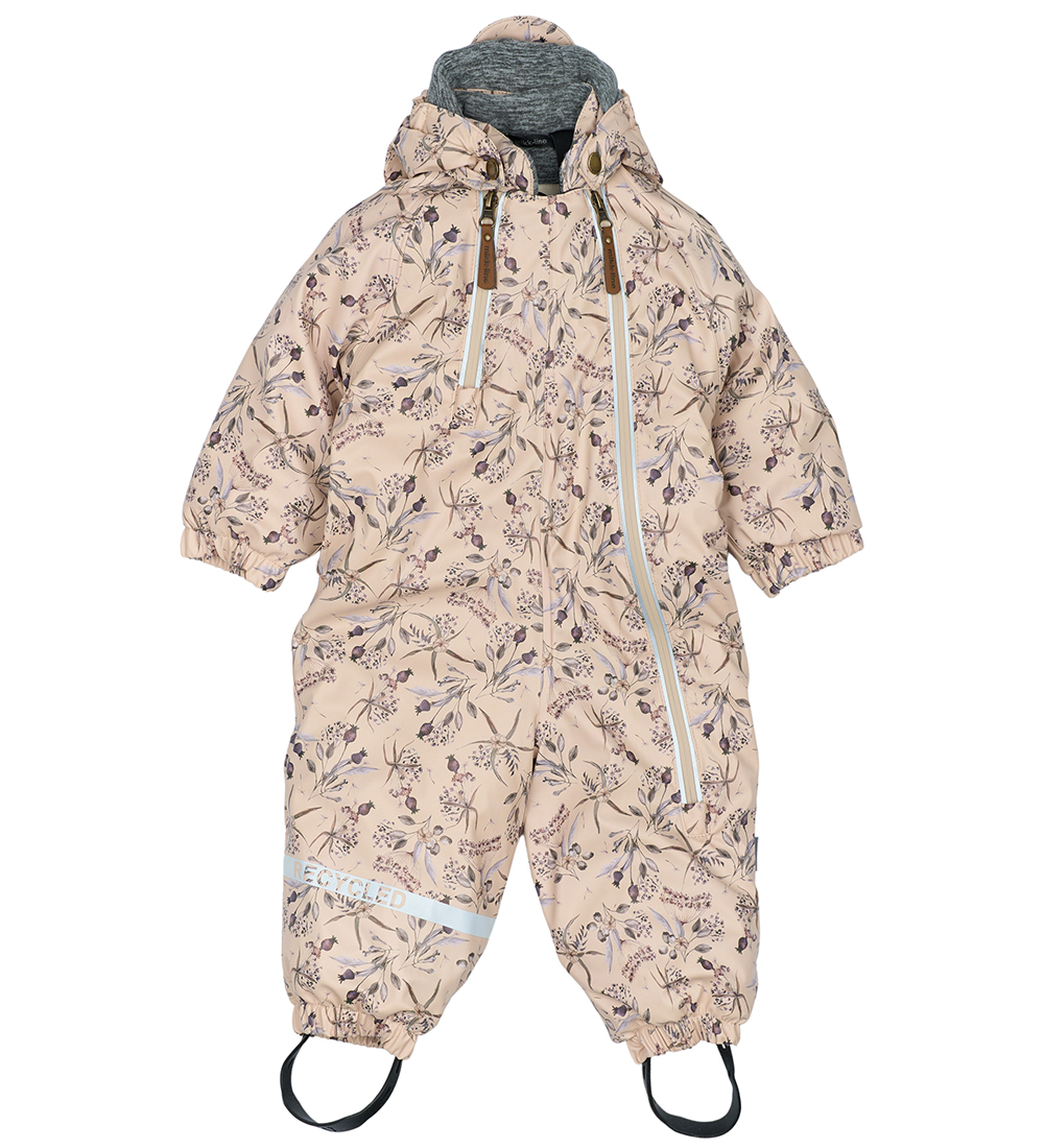 Mikk-Line Snowsuit - PU - Recycled - Doeskin w. Flowers