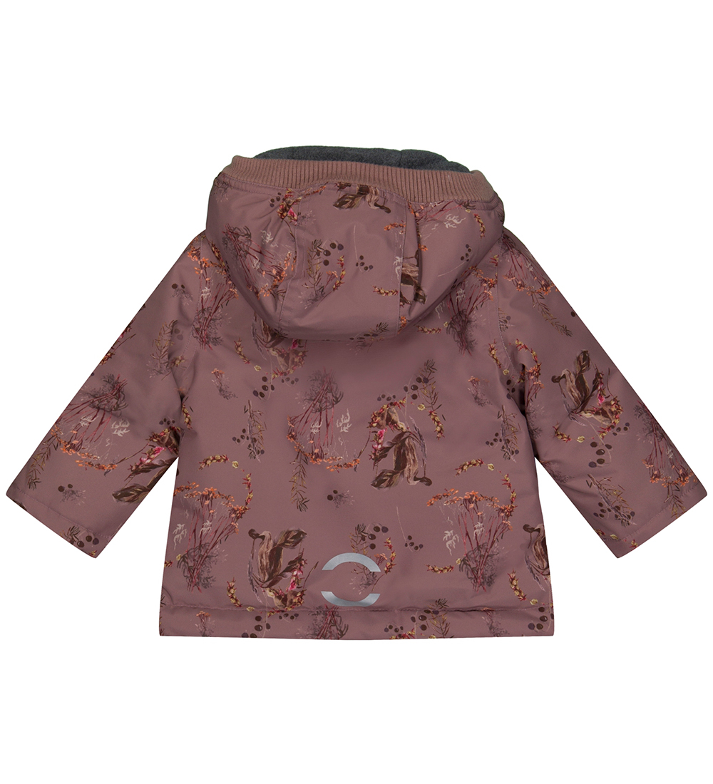 Mikk-Line Winter Coat - Recycled - Twilight Mauve w. Flowers