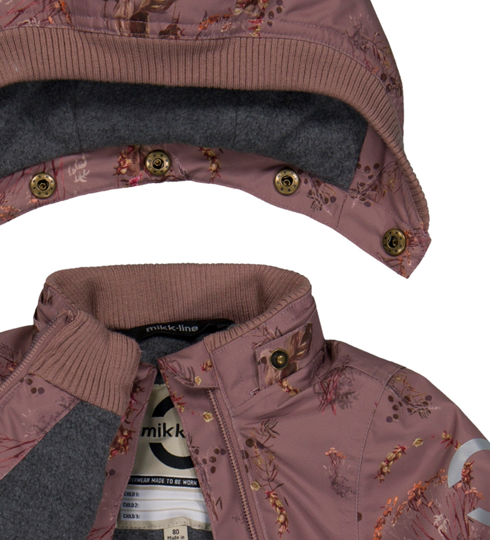 Mikk-Line Winter Coat - Recycled - Twilight Mauve w. Flowers