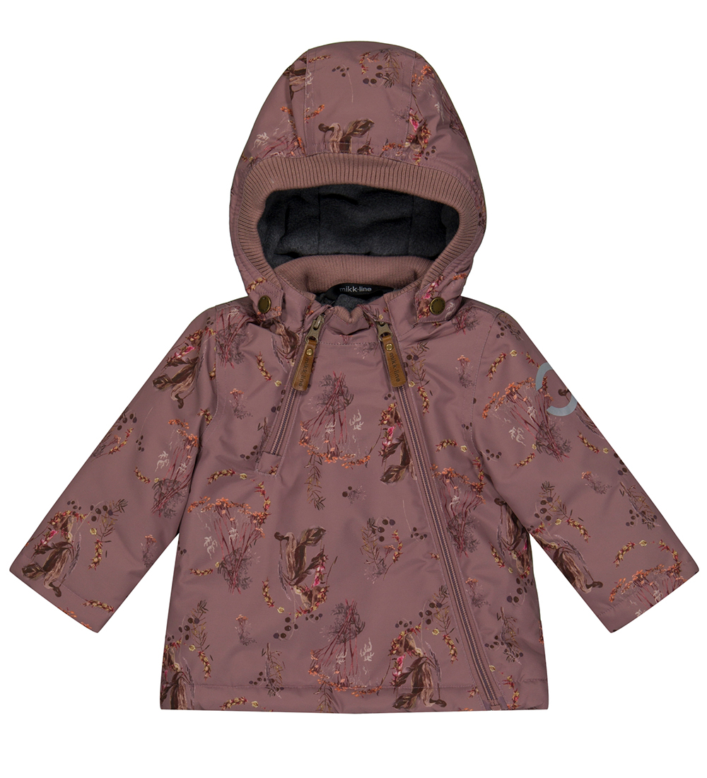 Mikk-Line Winter Coat - Recycled - Twilight Mauve w. Flowers
