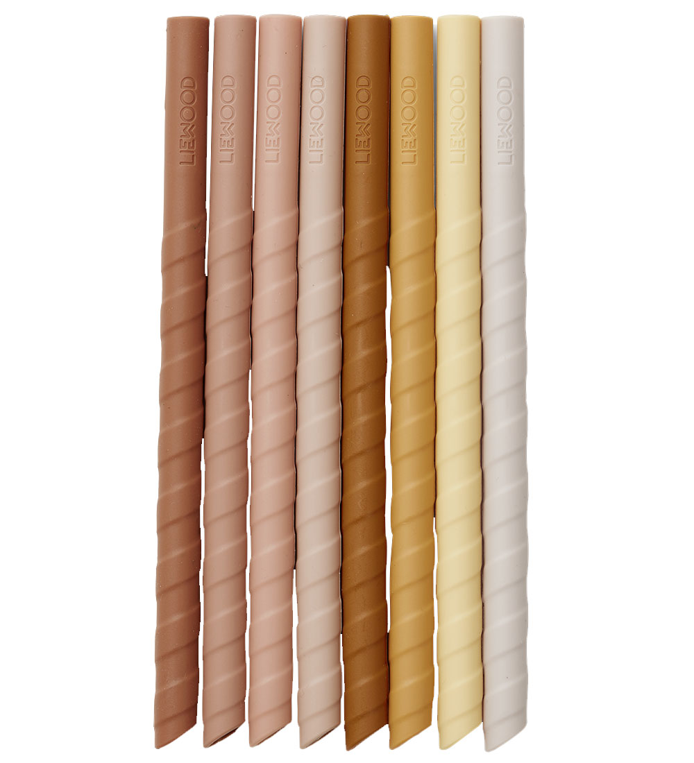 Liewood Straws - Silicone - 8 pcs - Zoe - Rose Multi Mix