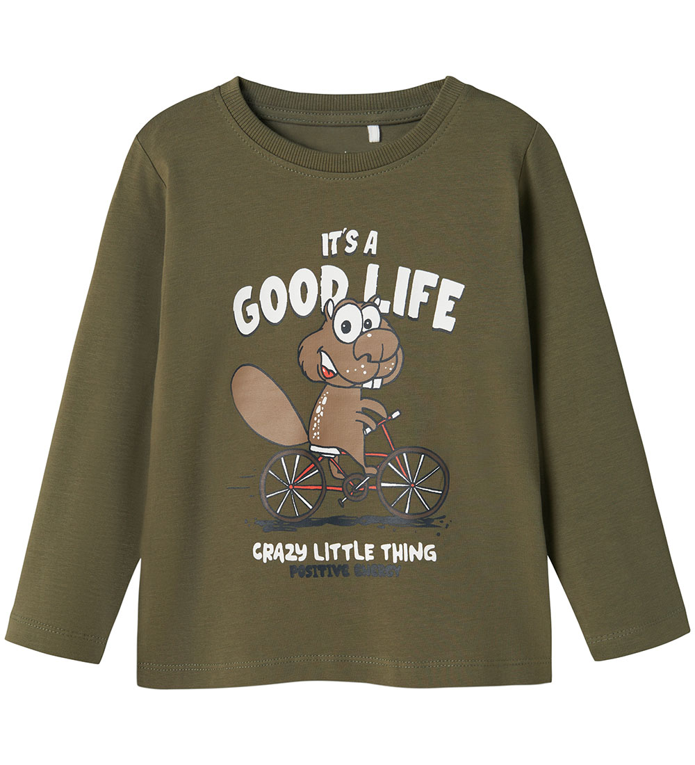 Name It Bluse - NmmVux - Tee Leaf/Gut Life