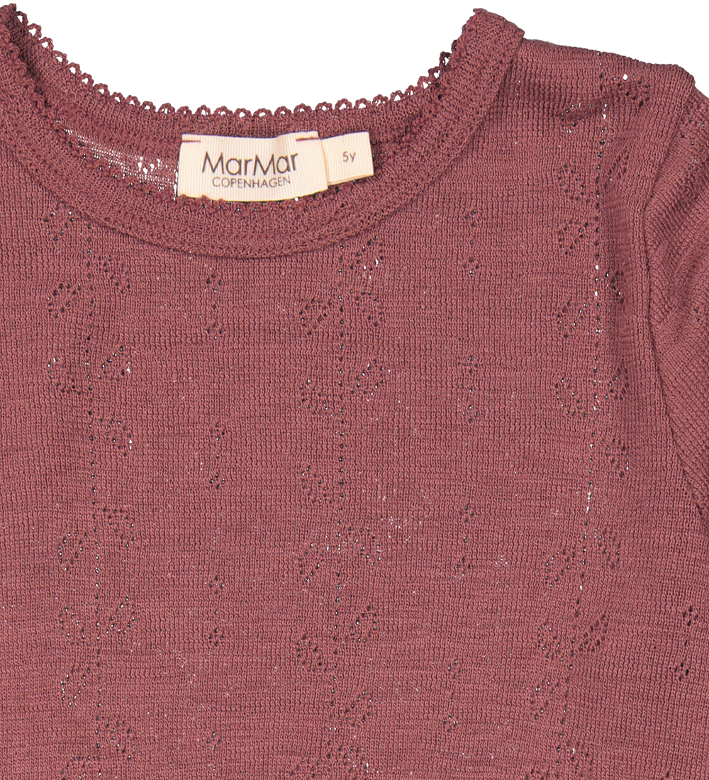 MarMar Blouse - Wool - Tamra - Berry Blend w. Pointelle