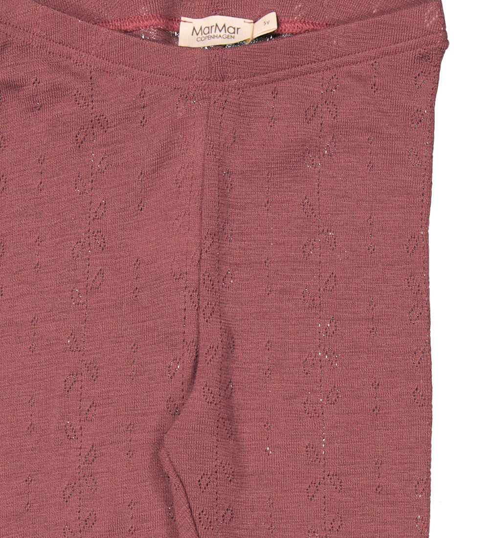 MarMar Leggings - Wool - Berry Blend w. Pointelle