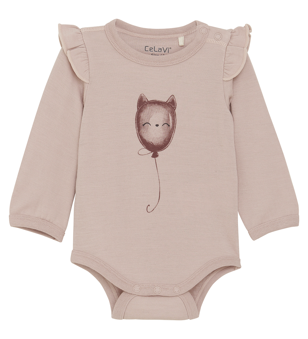 CeLaVi Bodysuit L/æ - Wool/Viscose - Starling w. Balloon