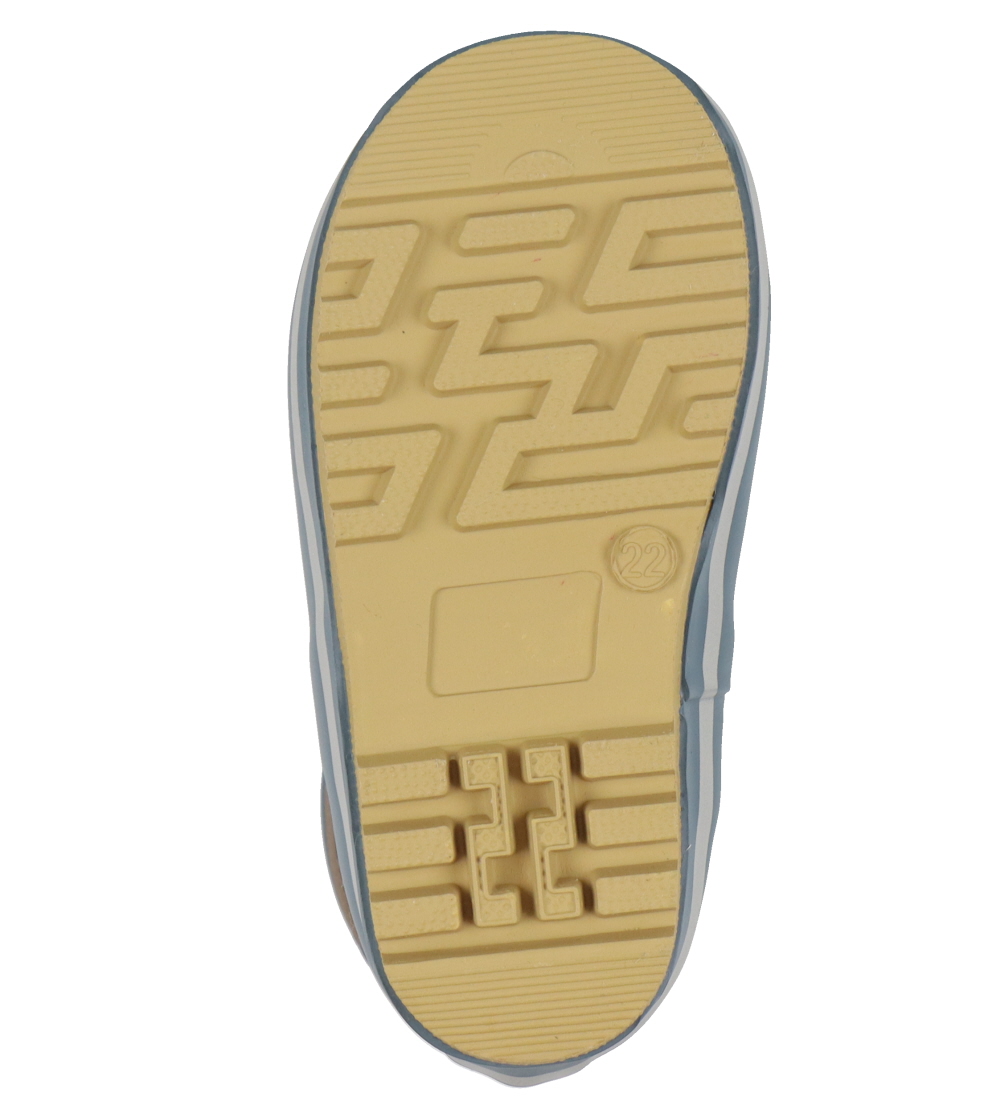Mikk-Line Rubber Boots w. Lining - Chocolate Chip/Dusty blue w.
