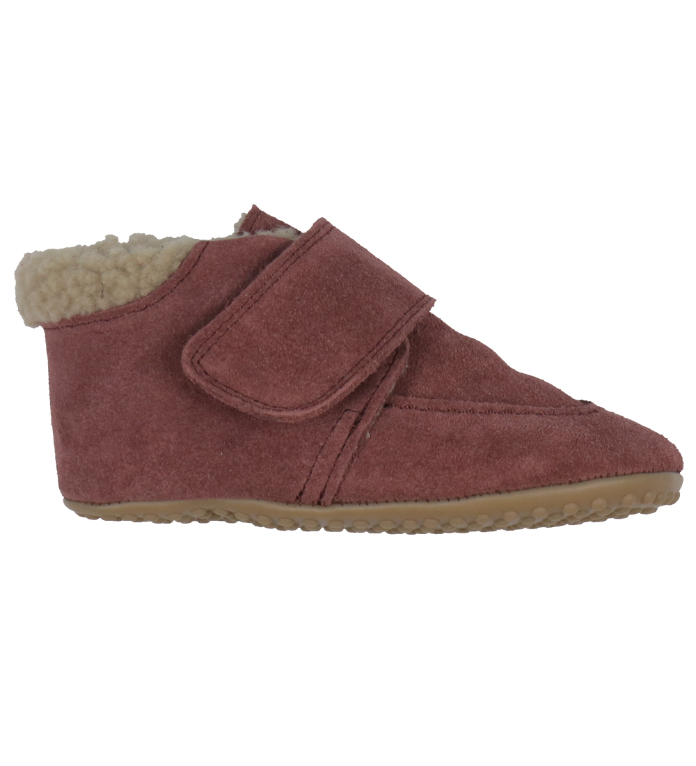 Pom Pom Leder-Krabbelschuhe Mit Futter - Hirte Klettband - Burgu