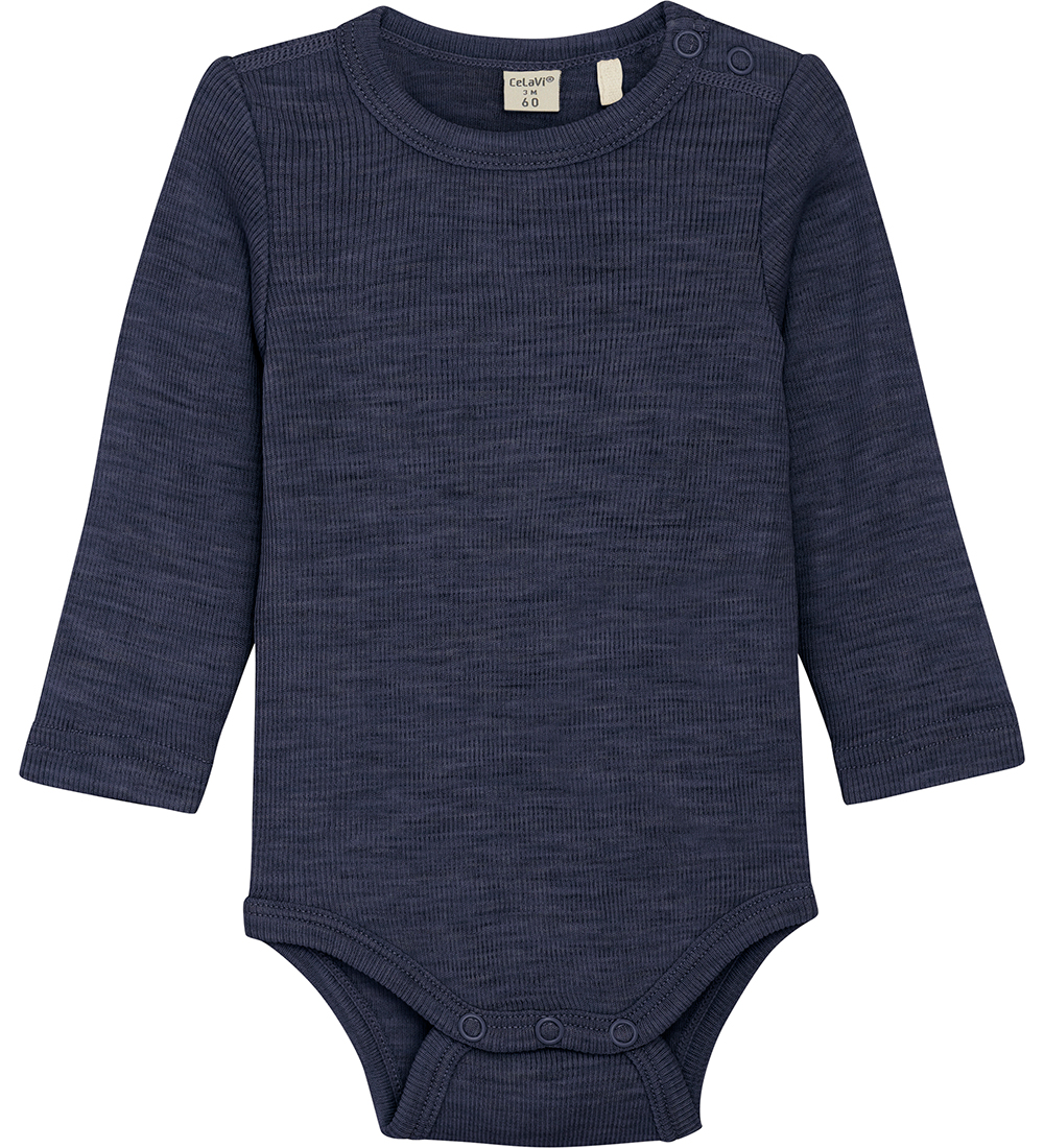 CeLaVi Bodysuit L/æ - Wool - Naval Academy Melange