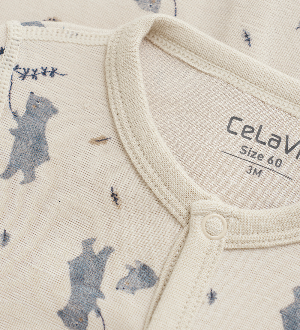Grenouillère CeLaVi - Laine/Viscose - Temps orageux av. Ours