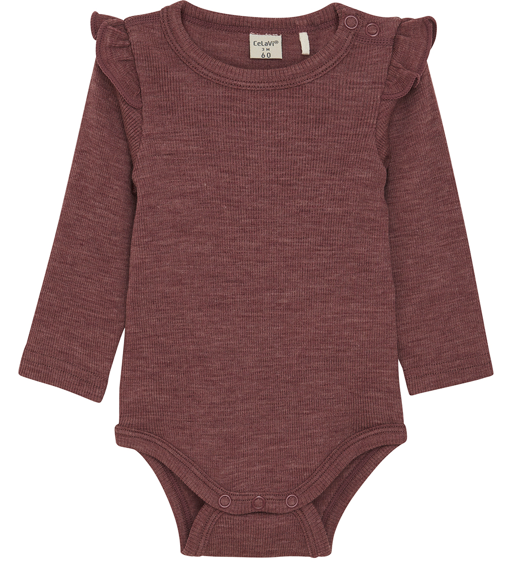 CeLaVi Bodysuit L/æ - Wool - Wild Ginger Melange