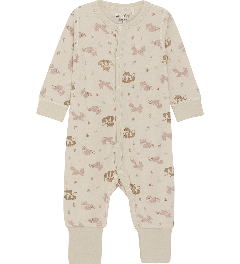 CeLaVi Jumpsuit - Wool/Viscose - Starling w. Fox