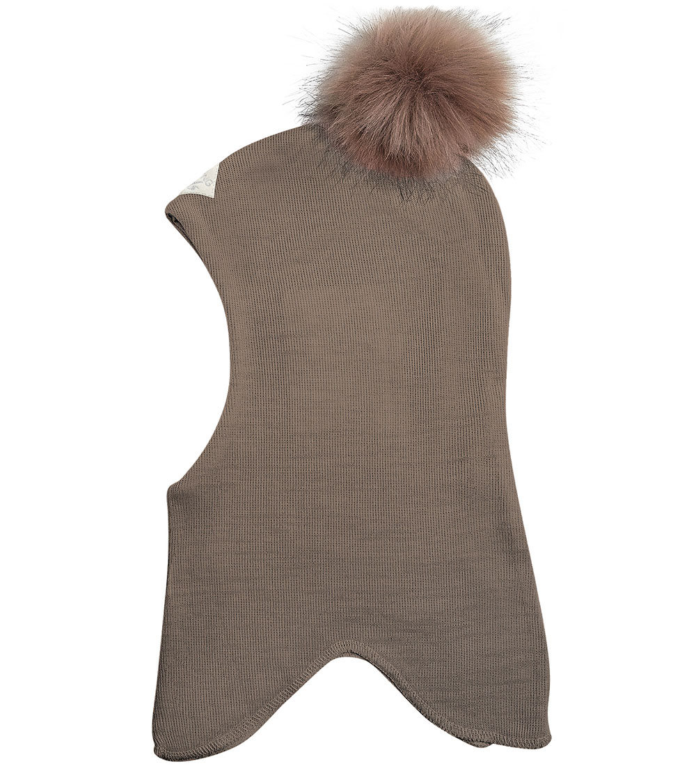 Racing Kids Balaclava - Ull/Bomull - 2-lags - Brown Birch Bark
