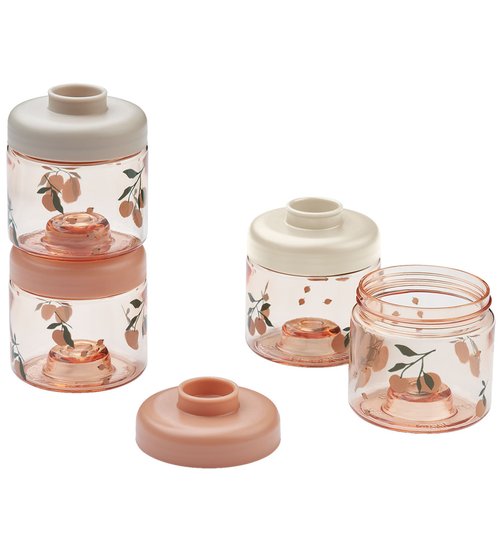 Liewood Food container - Dominique - 4-Pack - Peach/Sea Shell