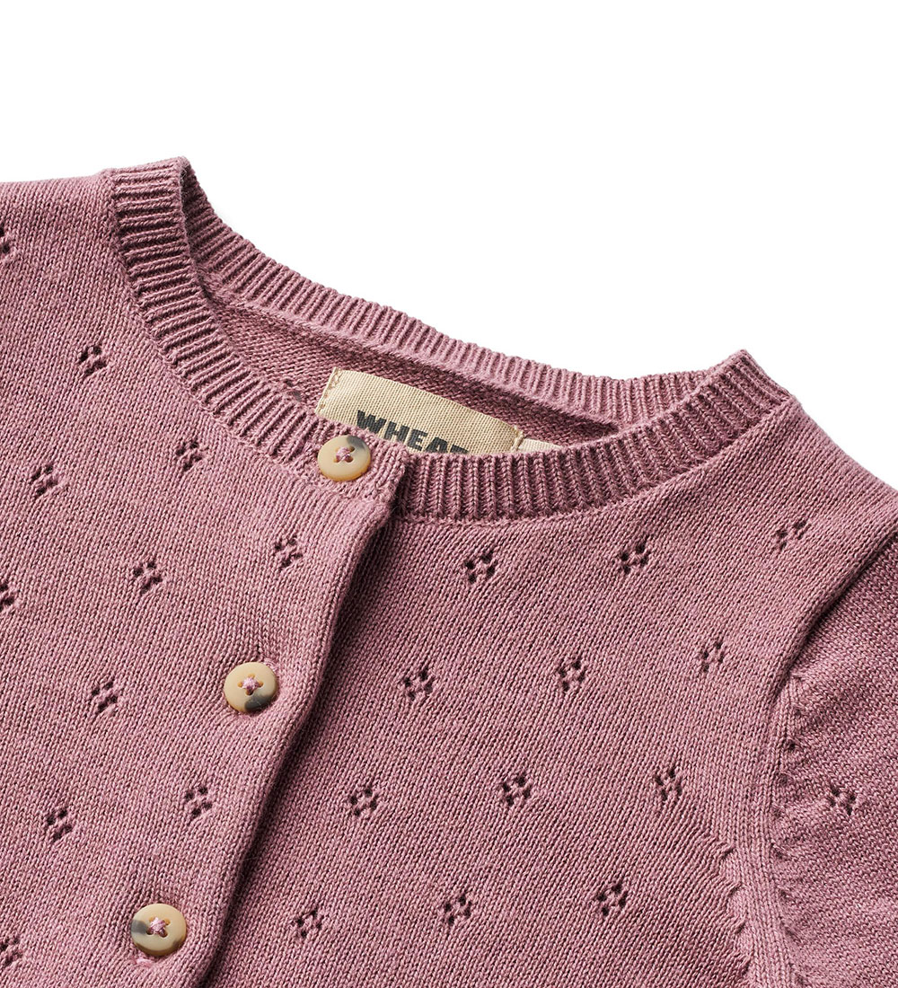 Wheat Cardigan - Knitted - Maia - Lavender Dawn w. Pointelle