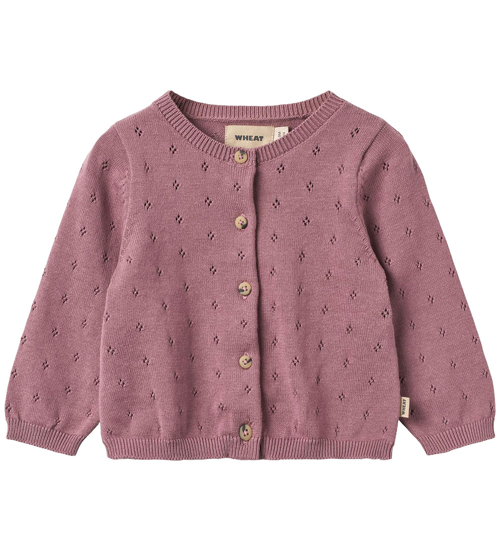 Wheat Cardigan - Knitted - Maia - Lavender Dawn w. Pointelle