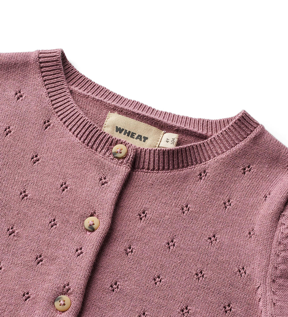 Wheat Cardigan - Knitted - Maia - Lavender Dawn w. Pointelle