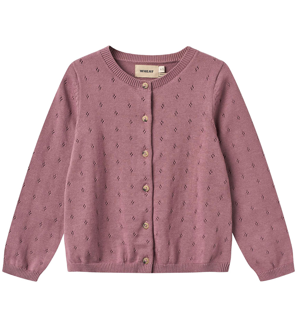 Wheat Cardigan - Knitted - Maia - Lavender Dawn w. Pointelle