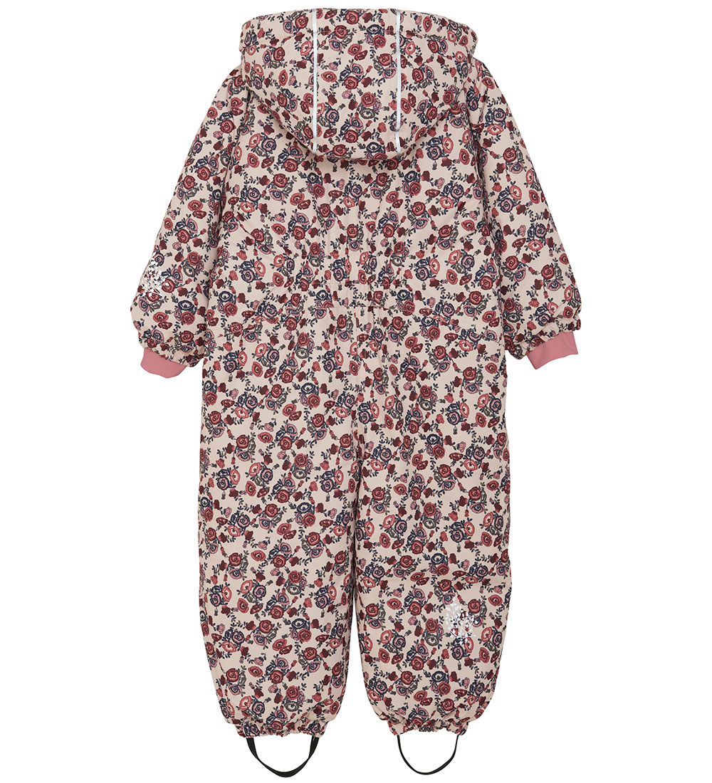 Minymo Snowsuit - Smoke Gray w. Flowers