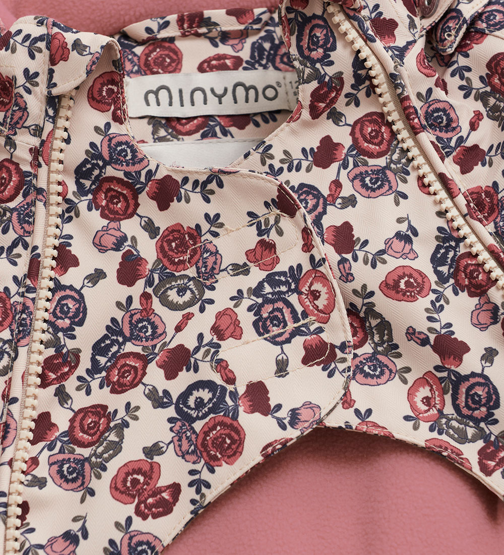 Minymo Snowsuit - Smoke Gray w. Flowers