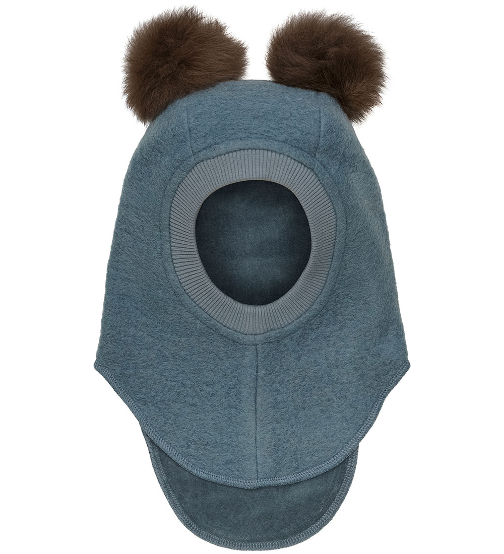 Huttelihut Balaclava - Wool - 2-layer - Stormy Weather w. Pom-Po