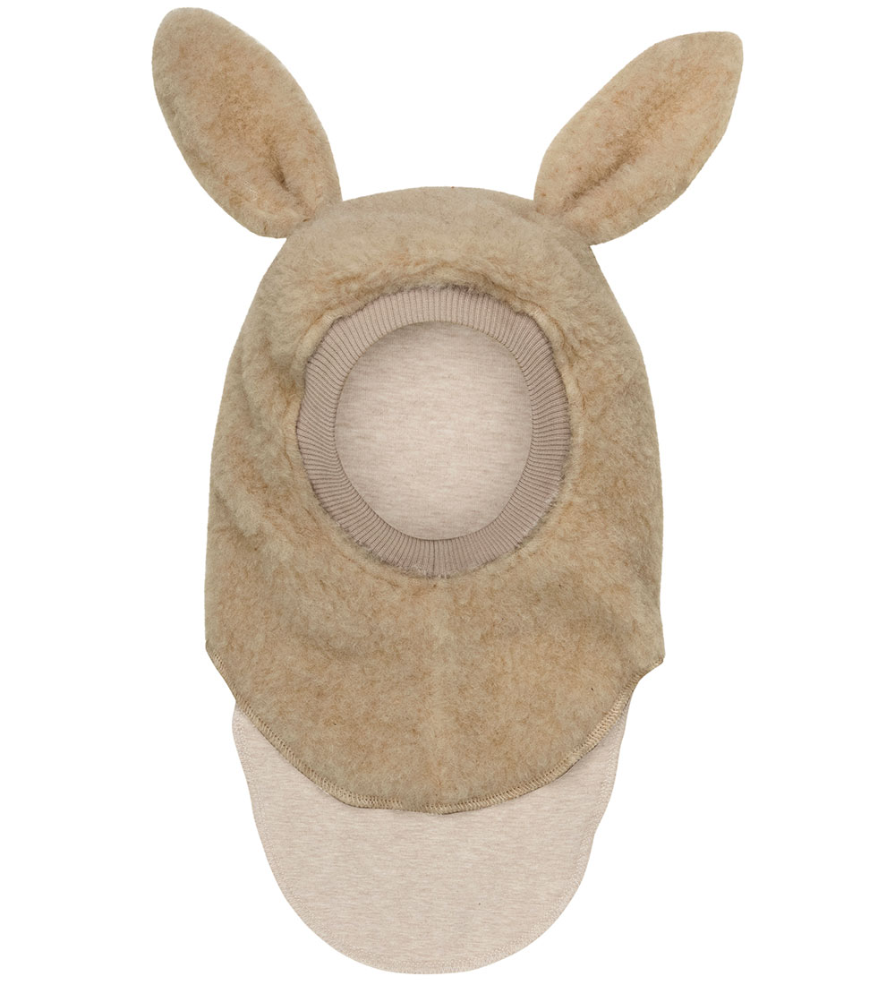 Huttelihut Balaclava - Wool - 2-layer - Cobblestone w. Ears