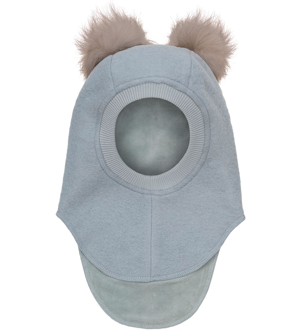 Huttelihut Balaclava - Wool - 2-layer - Quarry w. Pom-Pom